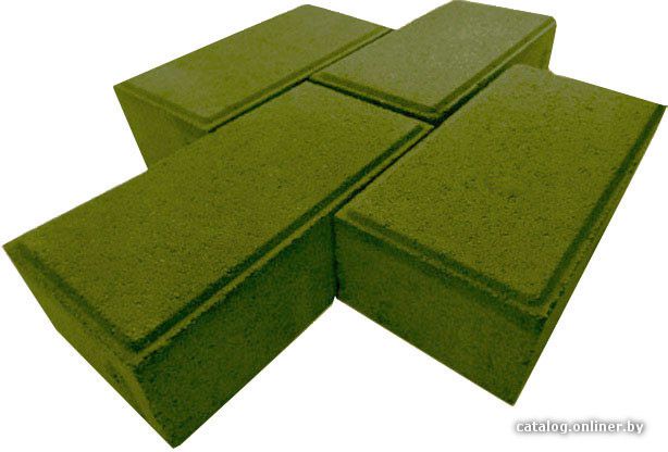 Плитка тротуарная "Кирпичик-6", зеленый